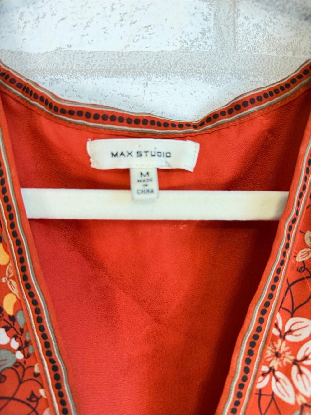 Max Studio Rust Floral Long-Sleeve Smocked Mini Dress - Picture 6 of 9